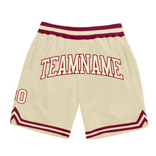Load image into Gallery viewer, Custom Cream Cream-Maroon Authentic Throwback Basketball Shorts
