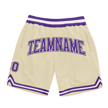 Load image into Gallery viewer, Custom Cream Purple-Black Authentic Throwback Basketball Shorts
