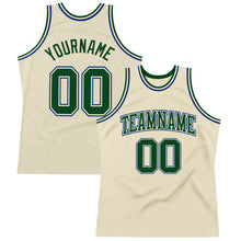 Load image into Gallery viewer, Custom Cream Green-Royal Authentic Throwback Basketball Jersey
