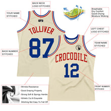 Load image into Gallery viewer, Custom Cream Royal-Red Authentic Throwback Basketball Jersey
