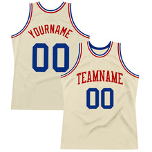 Load image into Gallery viewer, Custom Cream Royal-Red Authentic Throwback Basketball Jersey
