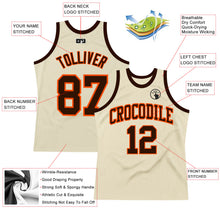 Load image into Gallery viewer, Custom Cream Brown-Orange Authentic Throwback Basketball Jersey
