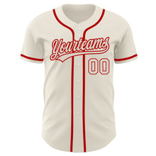 Load image into Gallery viewer, Custom Cream Cream-Red Authentic Baseball Jersey
