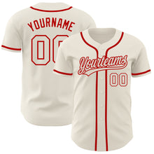 Load image into Gallery viewer, Custom Cream Cream-Red Authentic Baseball Jersey
