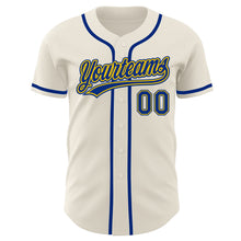 Load image into Gallery viewer, Custom Cream Royal-Gold Authentic Baseball Jersey
