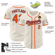 Load image into Gallery viewer, Custom Cream Orange-Royal Authentic Baseball Jersey

