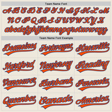Load image into Gallery viewer, Custom Cream Orange-Royal Authentic Baseball Jersey
