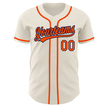 Load image into Gallery viewer, Custom Cream Orange-Navy Authentic Baseball Jersey
