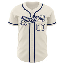 Load image into Gallery viewer, Custom Cream Cream-Navy Authentic Baseball Jersey
