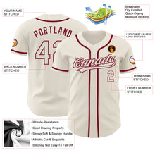 Load image into Gallery viewer, Custom Cream Cream-Crimson Authentic Baseball Jersey
