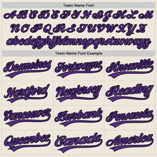 Load image into Gallery viewer, Custom Cream Purple-Black Authentic Baseball Jersey
