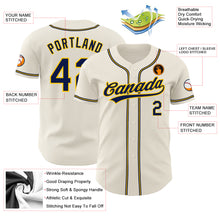 Load image into Gallery viewer, Custom Cream Navy-Gold Authentic Baseball Jersey
