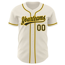 Load image into Gallery viewer, Custom Cream Black-Gold Authentic Baseball Jersey
