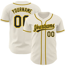 Load image into Gallery viewer, Custom Cream Black-Gold Authentic Baseball Jersey
