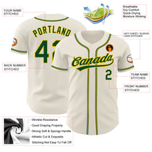Load image into Gallery viewer, Custom Cream Green-Gold Authentic Baseball Jersey
