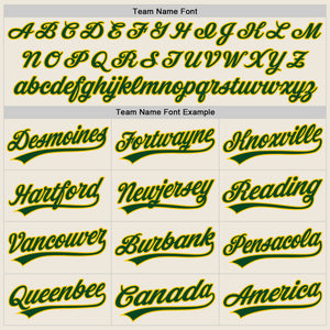 Custom Cream Green-Gold Authentic Baseball Jersey