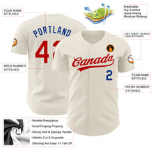Load image into Gallery viewer, Custom Cream Red-Royal Authentic Baseball Jersey
