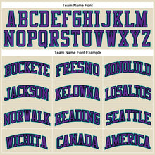 Load image into Gallery viewer, Custom Cream Black Pinstripe Purple-Teal Authentic Basketball Jersey
