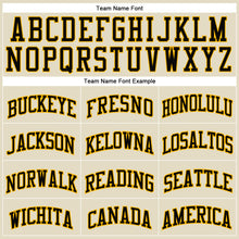 Load image into Gallery viewer, Custom Cream Black Pinstripe Black-Gold Authentic Basketball Jersey
