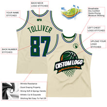 Load image into Gallery viewer, Custom Cream Green-Royal Authentic Throwback Basketball Jersey
