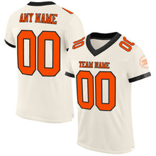 Load image into Gallery viewer, Custom Cream Orange-Black Mesh Authentic Football Jersey
