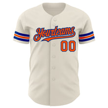 Load image into Gallery viewer, Custom Cream Orange-Royal Authentic Baseball Jersey
