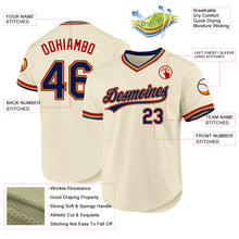 Load image into Gallery viewer, Custom Cream Navy Old Gold-Red Authentic Throwback Baseball Jersey
