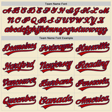 Load image into Gallery viewer, Custom Cream Red-Navy Authentic Throwback Baseball Jersey
