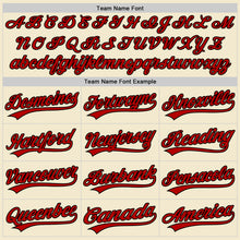 Load image into Gallery viewer, Custom Cream Red-Black Authentic Throwback Baseball Jersey
