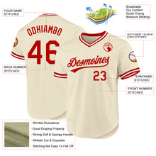 Load image into Gallery viewer, Custom Cream Red-White Authentic Throwback Baseball Jersey
