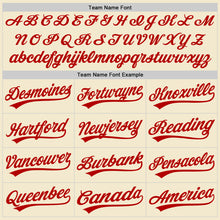 Load image into Gallery viewer, Custom Cream Red-White Authentic Throwback Baseball Jersey
