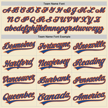 Load image into Gallery viewer, Custom Cream Blue-Orange Authentic Throwback Baseball Jersey
