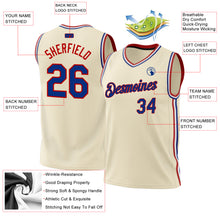 Load image into Gallery viewer, Custom Cream Royal-Red Authentic Throwback Basketball Jersey
