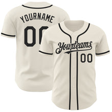 Load image into Gallery viewer, Custom Cream Black Authentic Baseball Jersey
