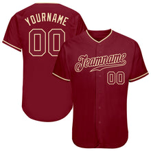 Load image into Gallery viewer, Custom Crimson Crimson-Cream Authentic Baseball Jersey
