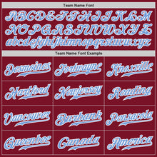 Load image into Gallery viewer, Custom Crimson White Pinstripe Light Blue-White Authentic Baseball Jersey
