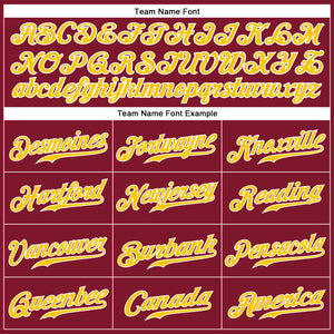 Custom Crimson Gold-White Authentic Sleeveless Baseball Jersey