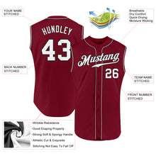 Load image into Gallery viewer, Custom Crimson White-Black Authentic Sleeveless Baseball Jersey
