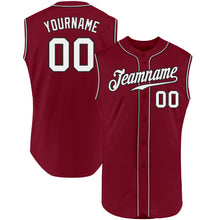 Load image into Gallery viewer, Custom Crimson White-Black Authentic Sleeveless Baseball Jersey
