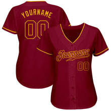 Load image into Gallery viewer, Custom Crimson Crimson-Gold Authentic Baseball Jersey
