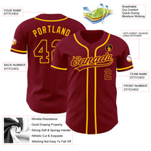 Load image into Gallery viewer, Custom Crimson Crimson-Gold Authentic Baseball Jersey
