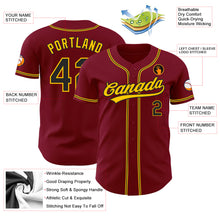 Load image into Gallery viewer, Custom Crimson Black-Gold Authentic Baseball Jersey
