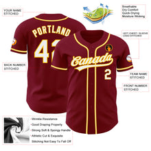 Load image into Gallery viewer, Custom Crimson White-Gold Authentic Baseball Jersey
