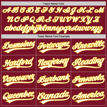 Load image into Gallery viewer, Custom Crimson White-Gold Authentic Baseball Jersey
