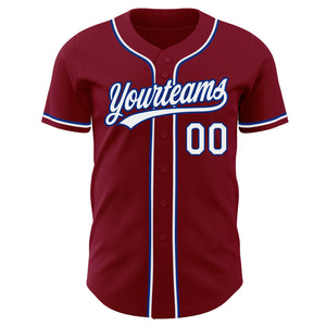 Custom Crimson White-Royal Authentic Baseball Jersey