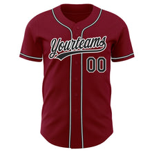Load image into Gallery viewer, Custom Crimson Black-White Authentic Baseball Jersey
