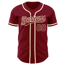 Load image into Gallery viewer, Custom Crimson Crimson-Cream Authentic Baseball Jersey
