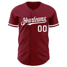 Load image into Gallery viewer, Custom Crimson White Authentic Baseball Jersey
