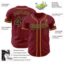 Load image into Gallery viewer, Custom Crimson Black Pinstripe Old Gold Authentic Baseball Jersey
