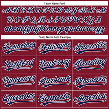 Load image into Gallery viewer, Custom Crimson White Pinstripe Navy Authentic Baseball Jersey
